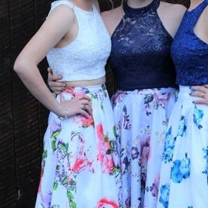 Prom Dress- 2 piece Floral pattern size 3